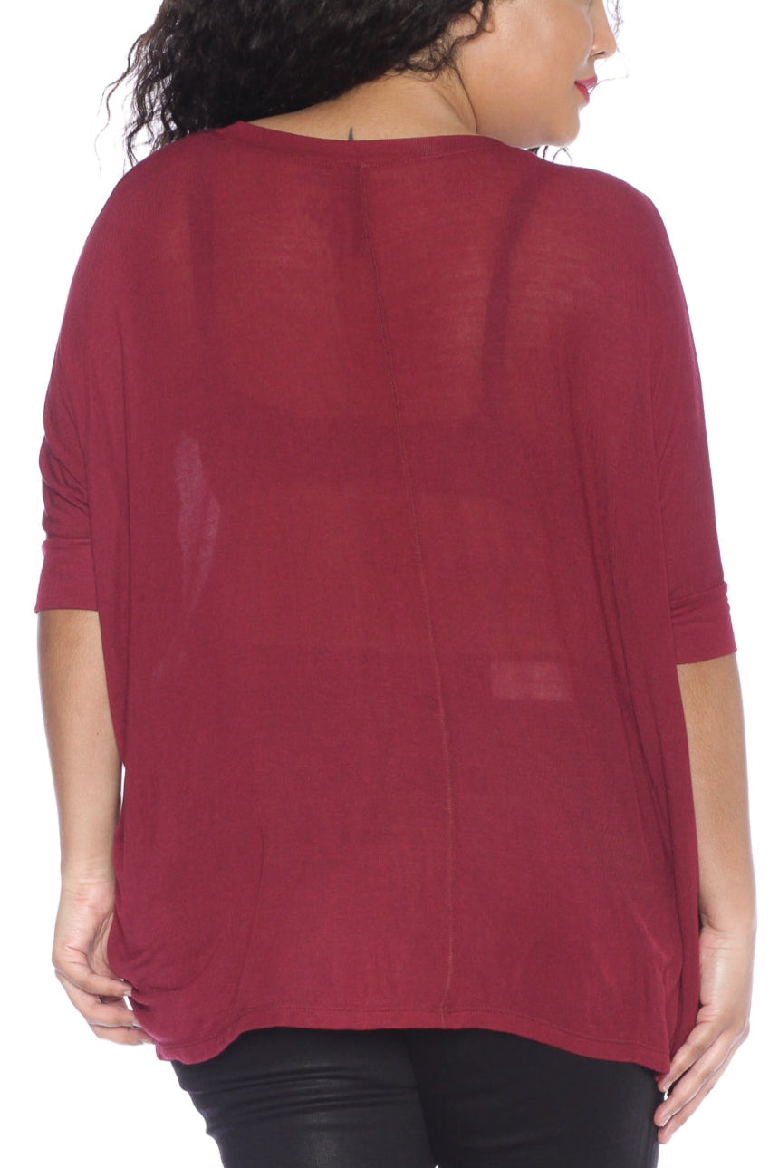 Oversized V-Neck Top - SLINK JEANS