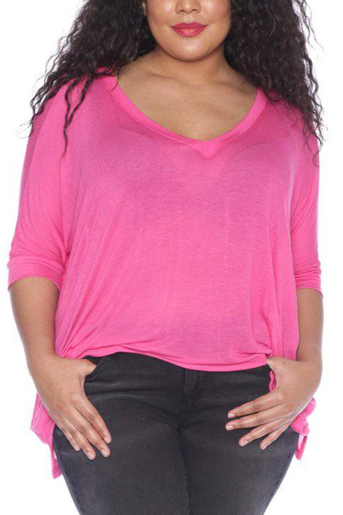 Oversized V-Neck Top - SLINK JEANS