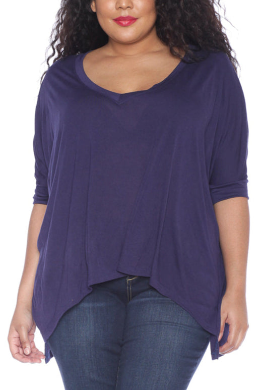 Oversized V-Neck Top - SLINK JEANS
