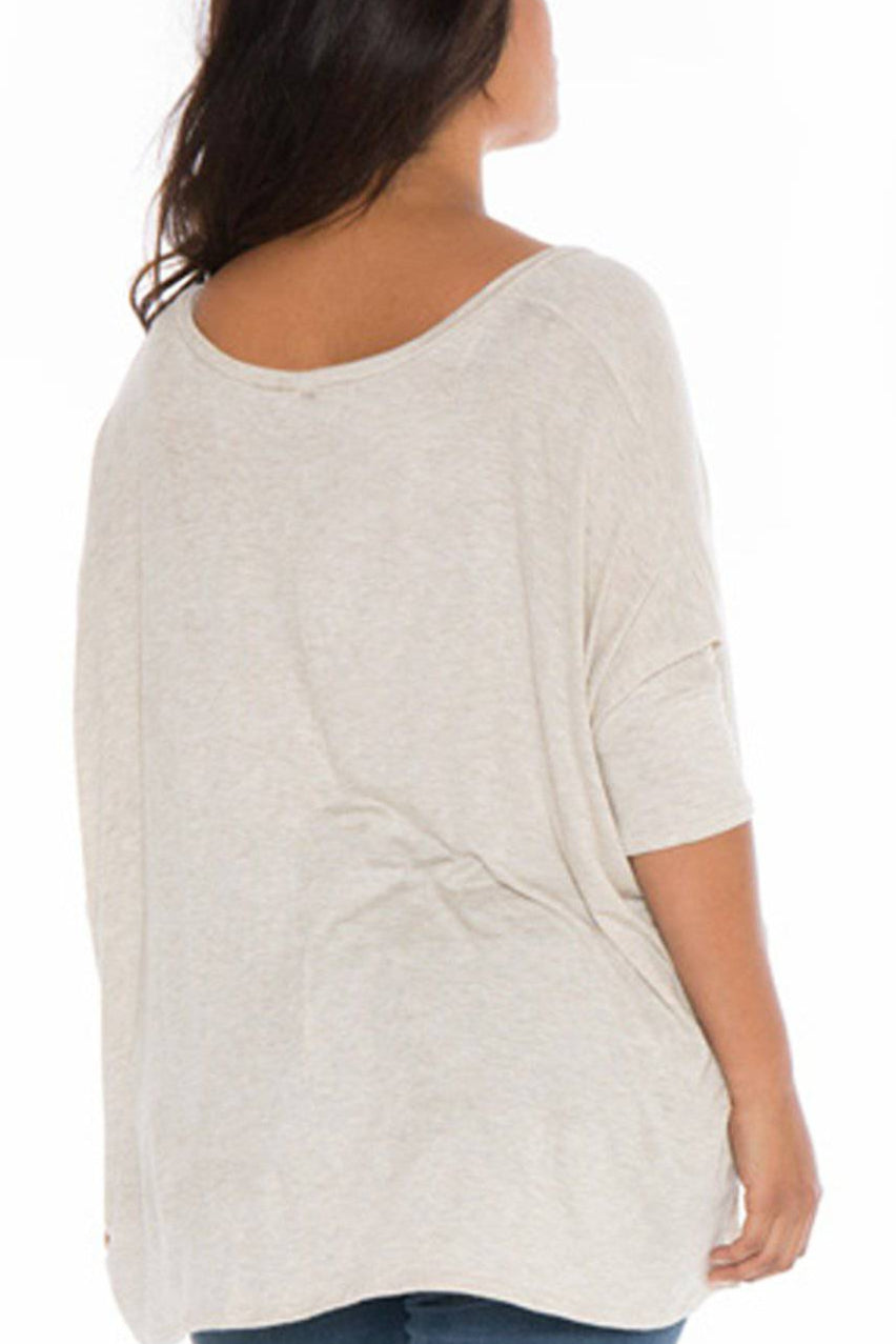 Oversized V-Neck Top - SLINK JEANS