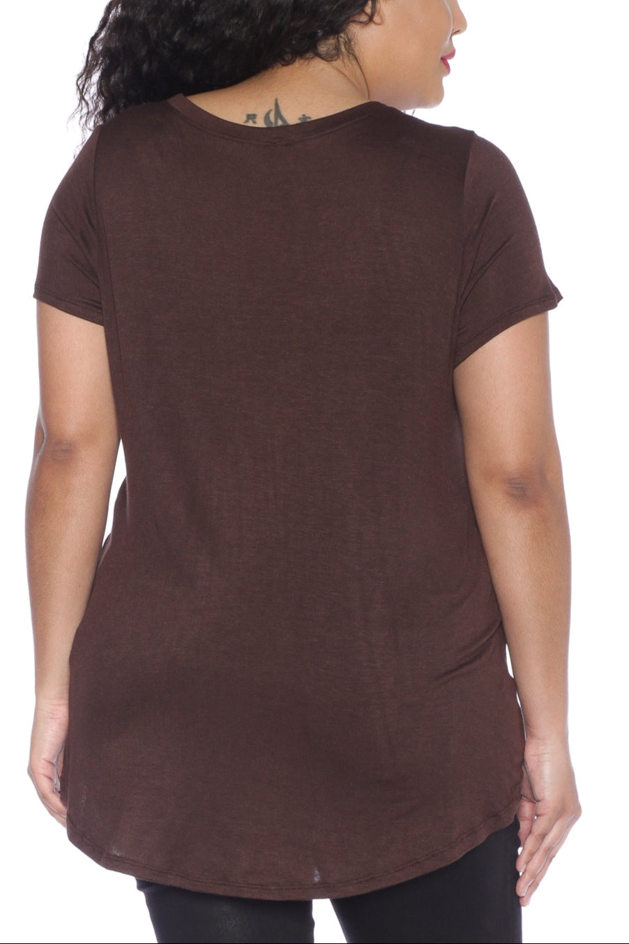 Hi-Lo Short Sleeve Scoop Neck Tee - SLINK JEANS