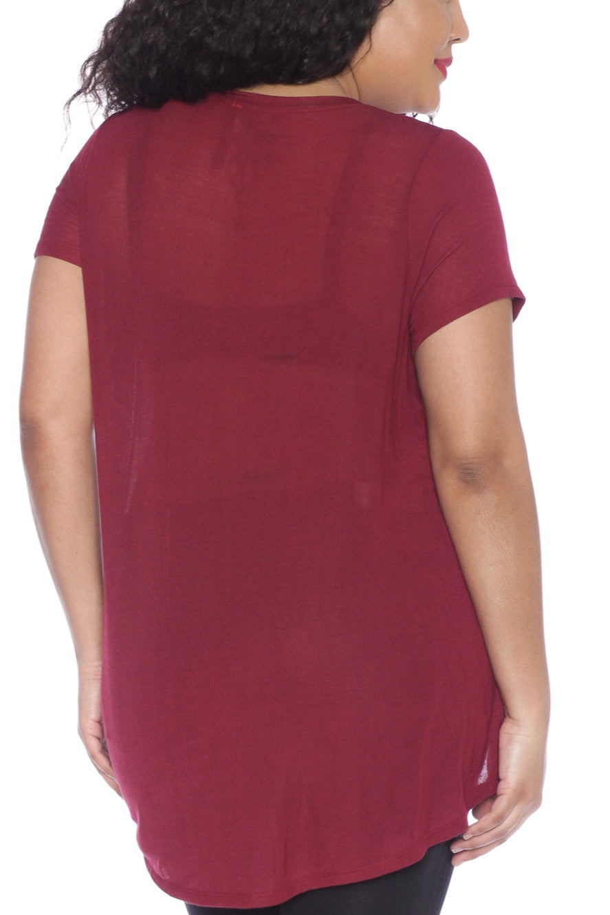 Hi-Lo Short Sleeve Scoop Neck Tee - SLINK JEANS