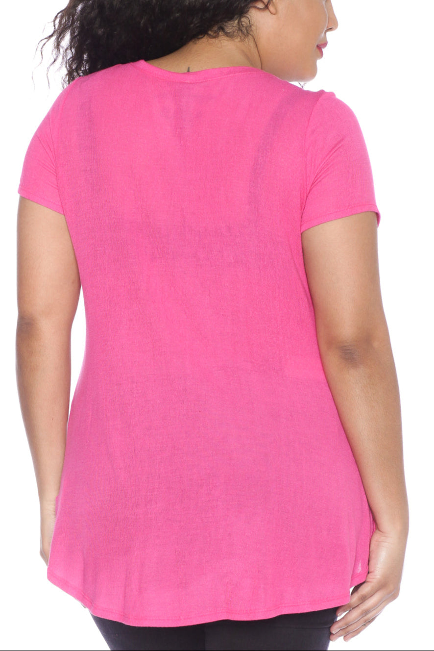 Hi-Lo Short Sleeve Scoop Neck Tee - SLINK JEANS