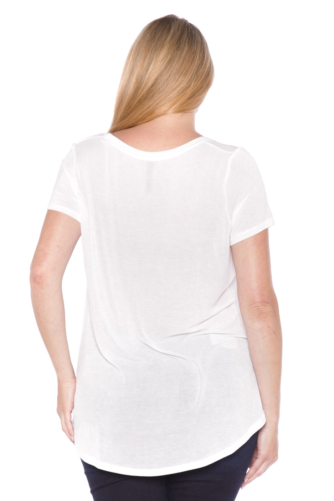 Hi-Lo Short Sleeve Scoop Neck Tee - SLINK JEANS