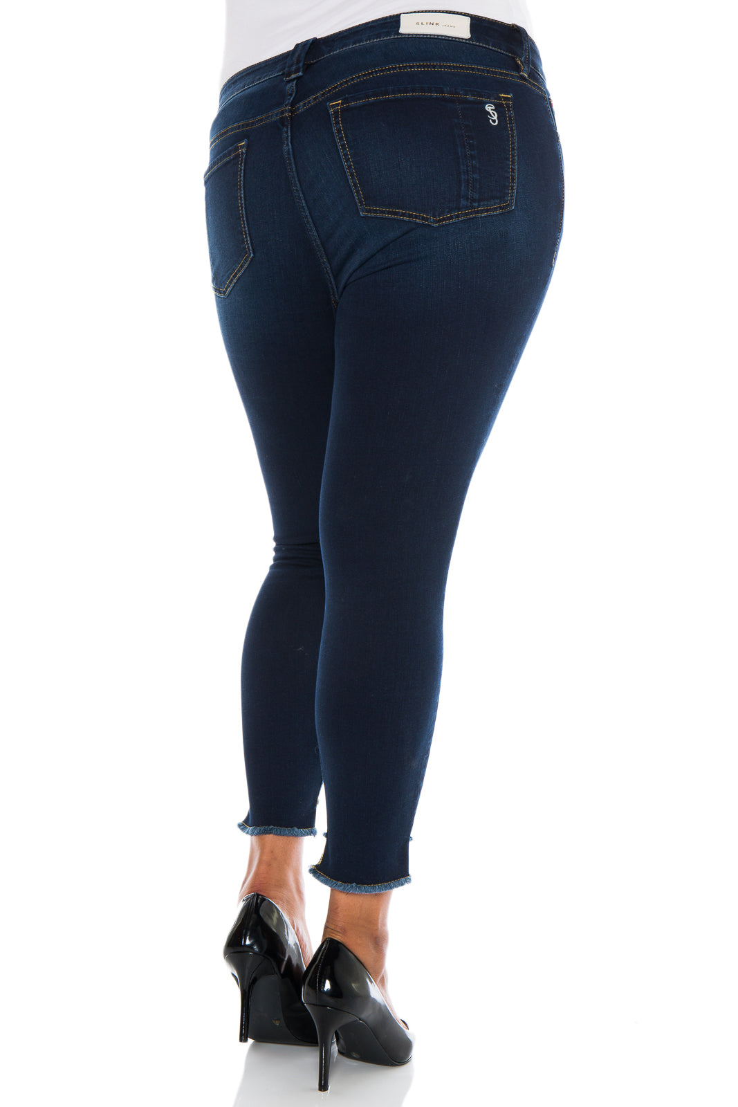 Frayed Hem Ankle - AMBER - SLINK JEANS