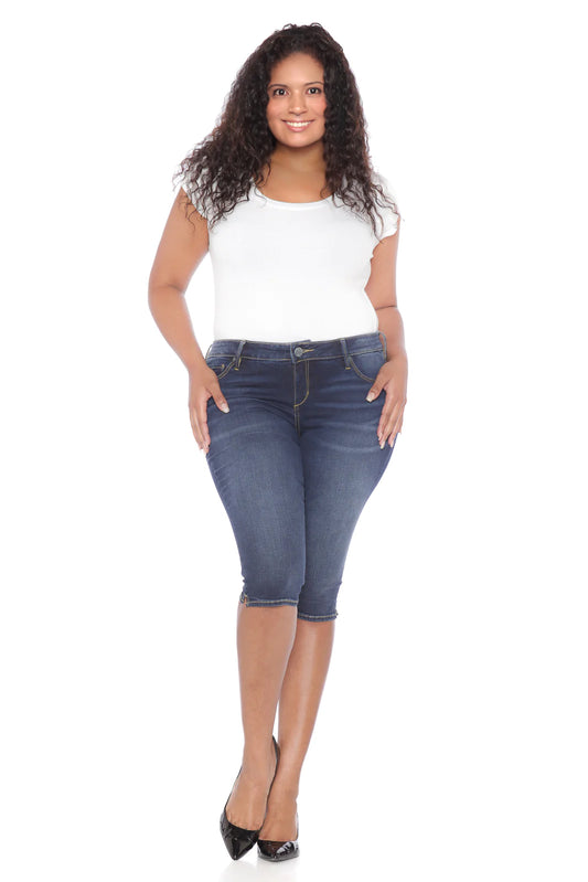 Denim Skinny Crop in 18" inseam - Amber