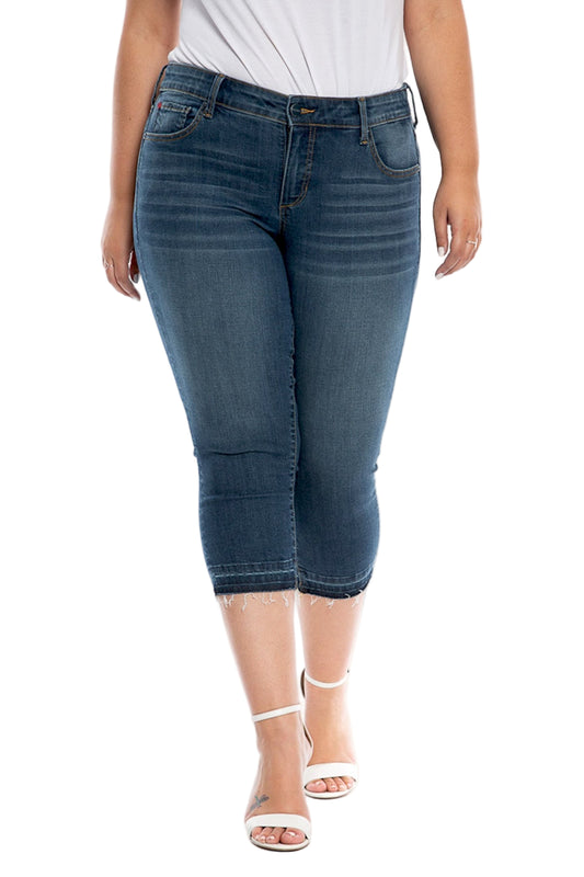 Denim Mid Rise Crop in released hem 22" inseam - Jessie