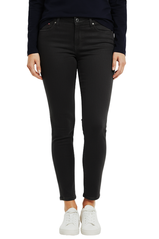 Color high rise skinny in 28" inseam ankle length - Black