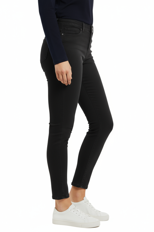 Color high rise skinny in 28" inseam ankle length - Black