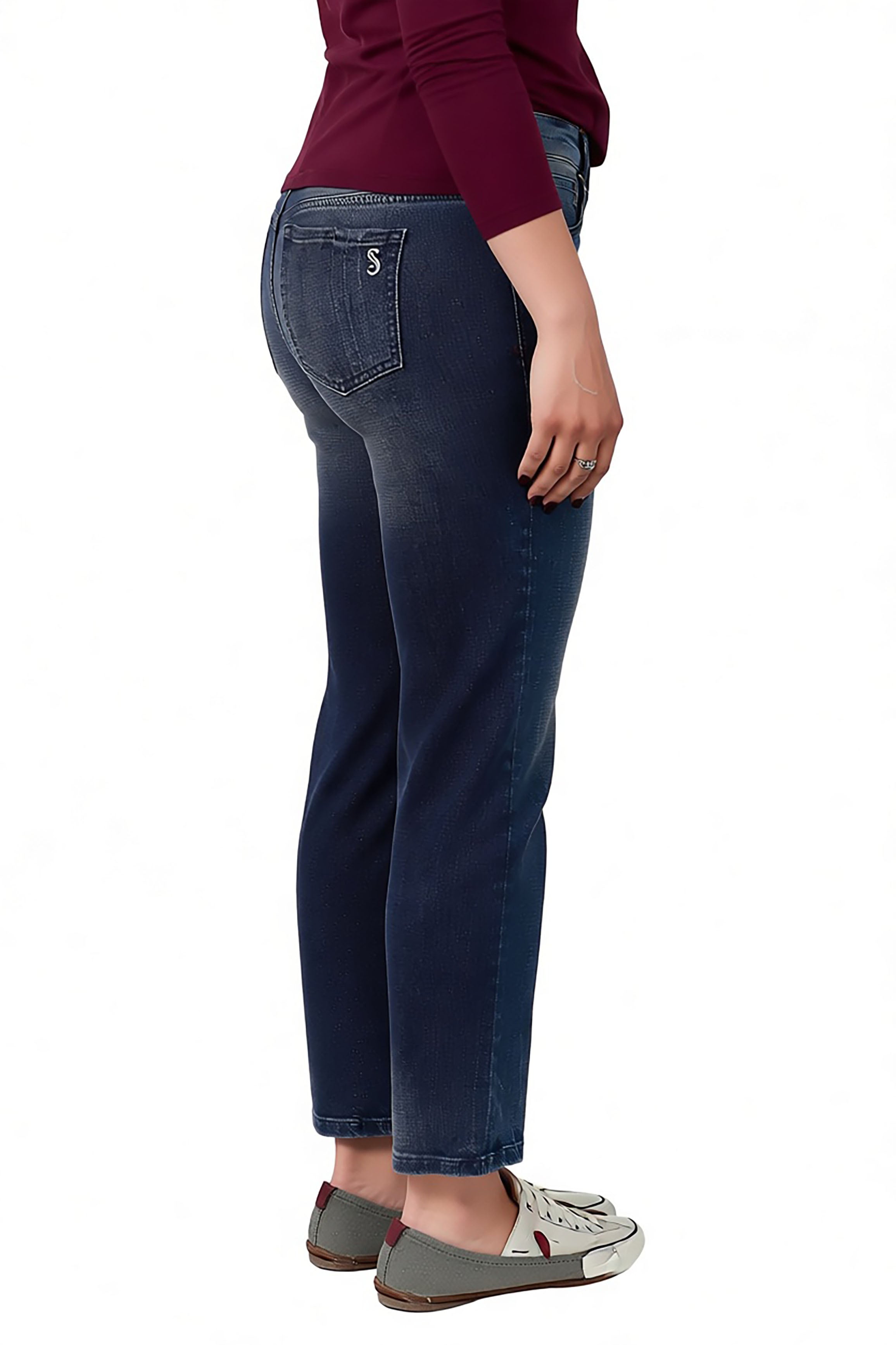 Denim high rise skinny in 28" inseam ankle length - Anouk - SLINK JEANS