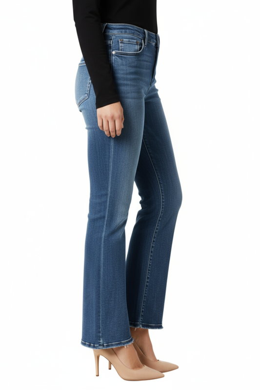 Denim high rise flare in 28" inseam  - Calantha