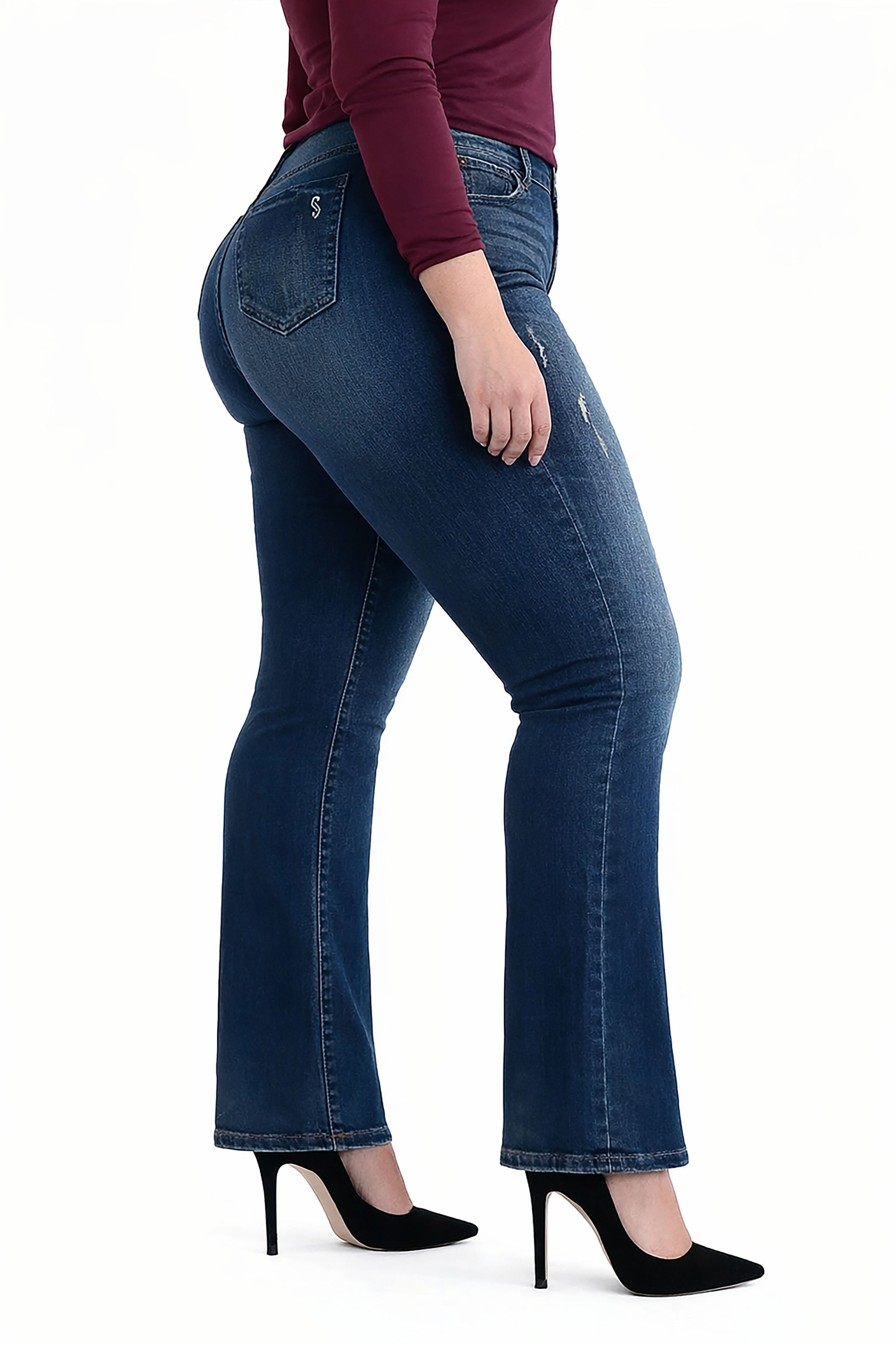 Denim high rise bootcut in 32" inseam - Soraya - SLINK JEANS