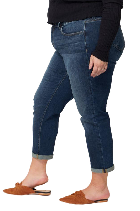 Denim Mid Rise Boyfriend rolled in 25.5" inseam - Kelly