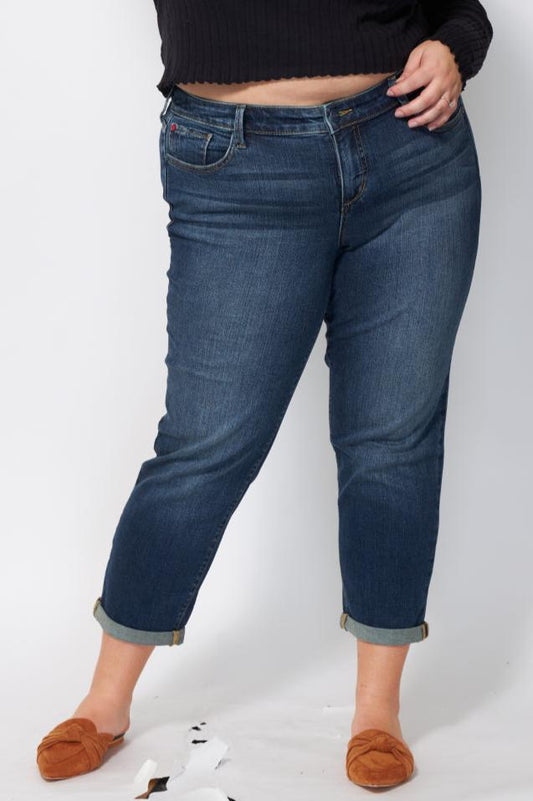 Denim Mid Rise Boyfriend rolled in 25.5" inseam - Kelly