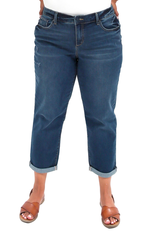 Denim Mid rise boyfriend rolled in 25.5" inseam - Kennedi