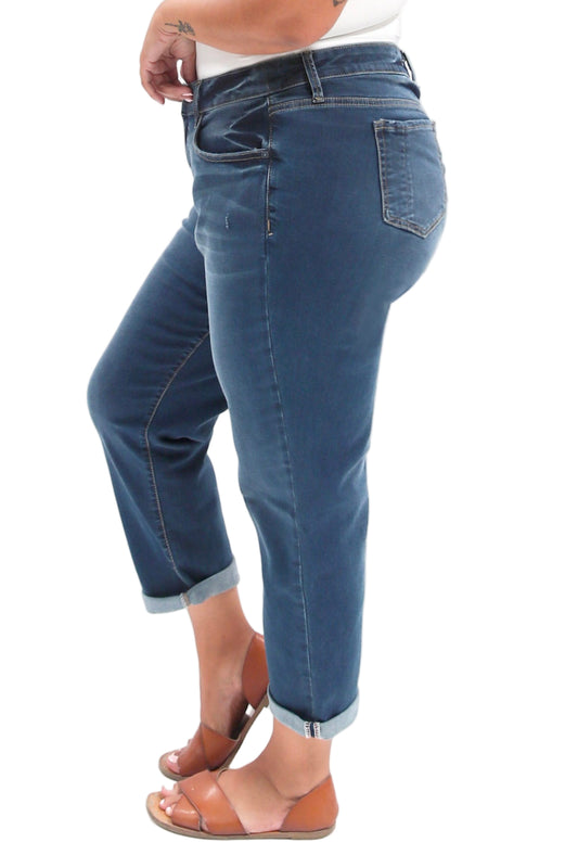 Denim Mid rise boyfriend rolled in 25.5" inseam - Kennedi