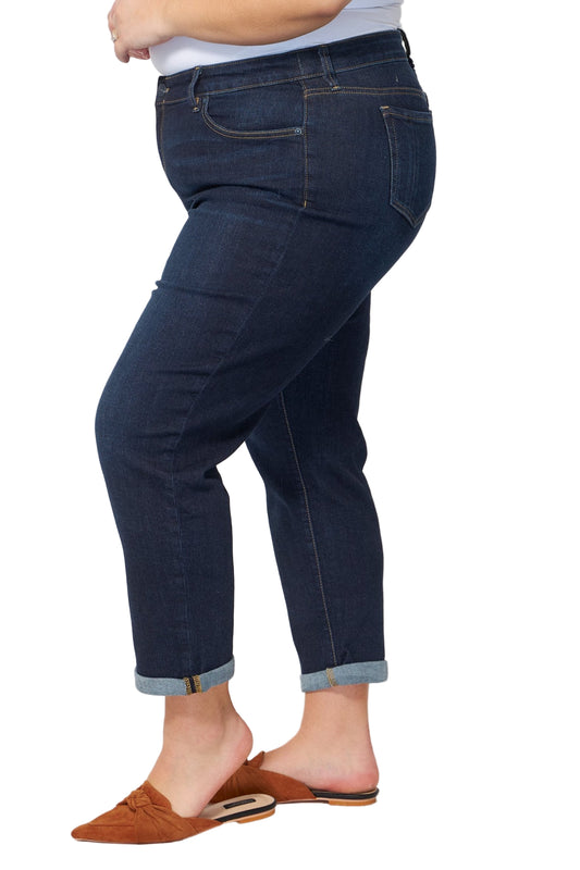 Denim Mid Rise Boyfriend rolled in 25.5" inseam - Amber