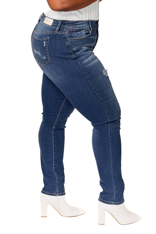 Denim High Rise Boyfriend rolled in 28" Inseam - Margot