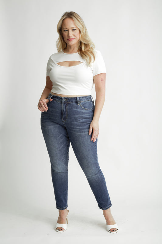 Denim High Rise Ankle Skinny in 28" inseam - Haisley