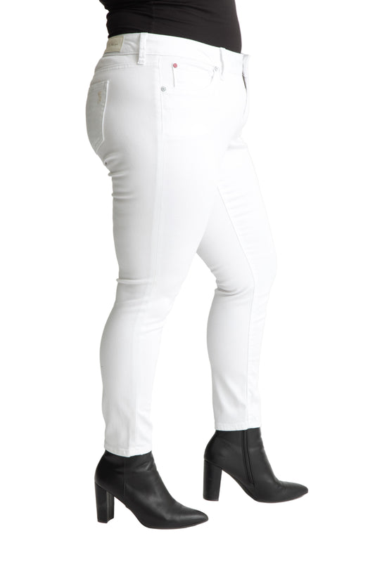 Color high rise skinny in 27" inseam ankle length - White