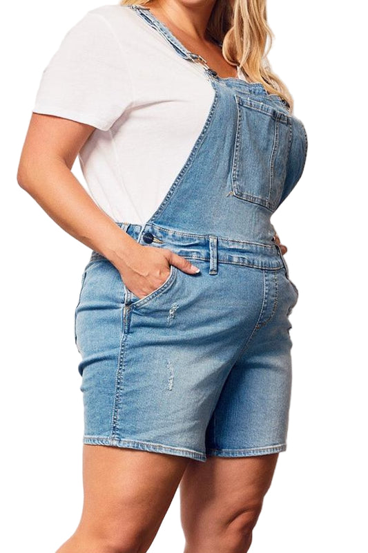 Denim short overall bibs in 5.5" inseam - Sophie - SLINK JEANS