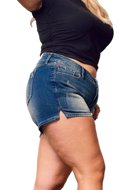 Denim shorts with side vents in 4.5" Inseam - Ella - SLINK JEANS