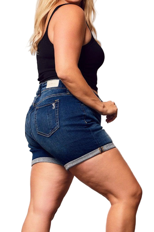 Denim rolled shorts in 5.5" Inseam - Addison - SLINK JEANS