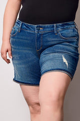 Denim rolled shorts in 5.5" Inseam - Lucy