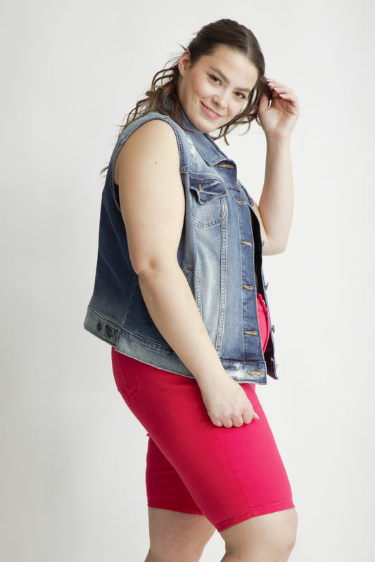 Denim Vest 25" Length - Audrey
