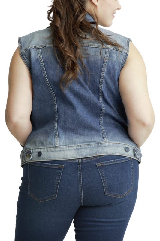 Denim Vest 25" Length - Audrey