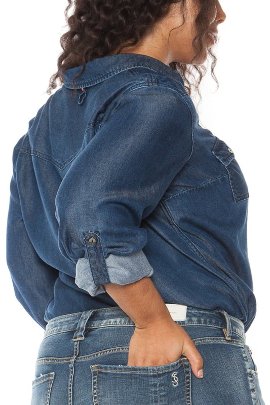 Tencel Roll-Tab shirt - Bianca