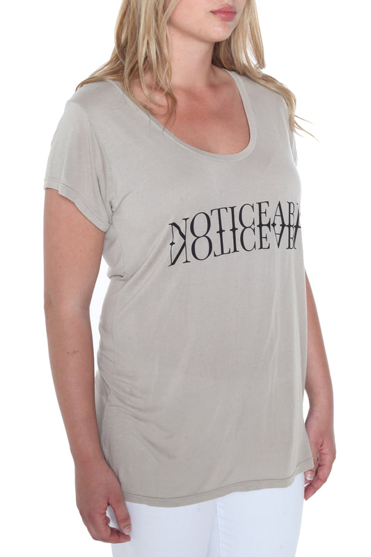 Noticeable Scoop Neck Tee - Greystone