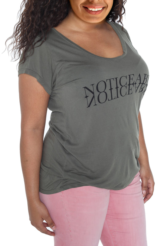 Noticeable Scoop Neck Tee - Olive