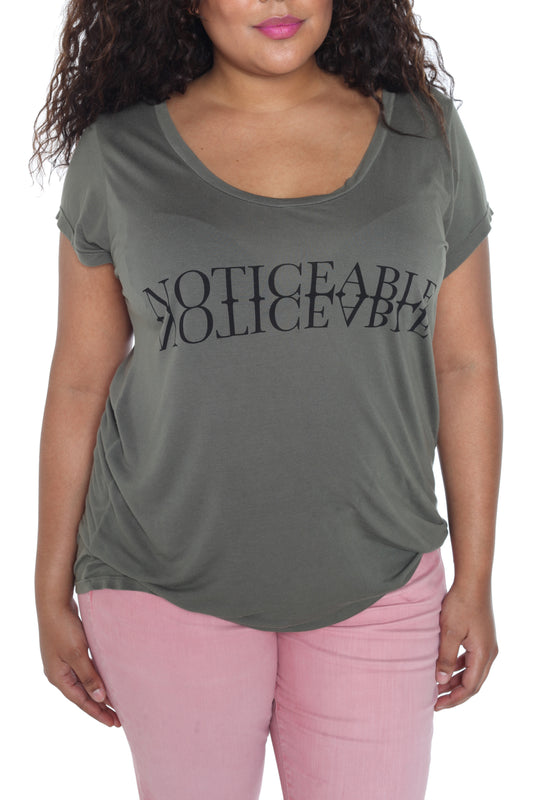 Noticeable Scoop Neck Tee - Olive