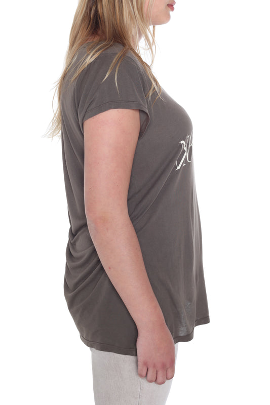 Noticeable Scoop Neck Tee - Walnut