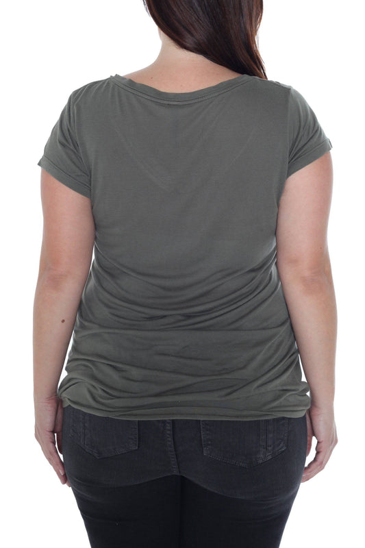 Sexy Scoop Neck Tee - Olive