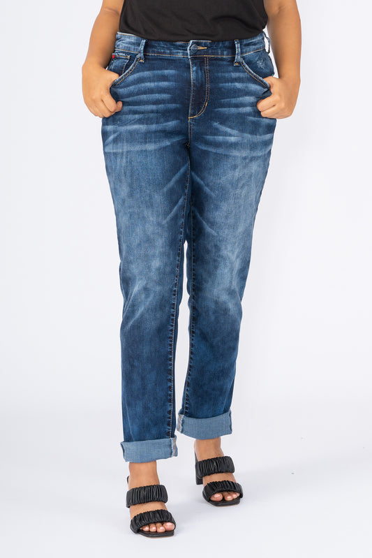 Denim High Rise Boyfriend rolled in 28" inseam- Harper