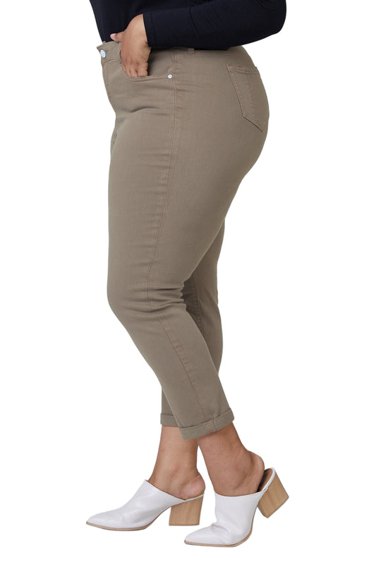 High Rise Boyfriend - Dark Olive - SLINK JEANS