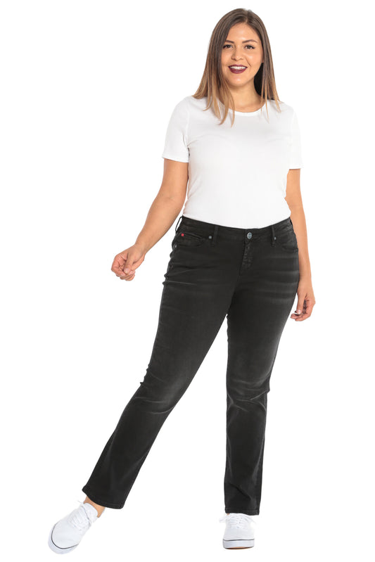 Mid Rise Straight Leg Jean - BLACK - SLINK JEANS