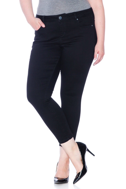 High Rise Ankle Jegging - SOLID BLACK - SLINK JEANS