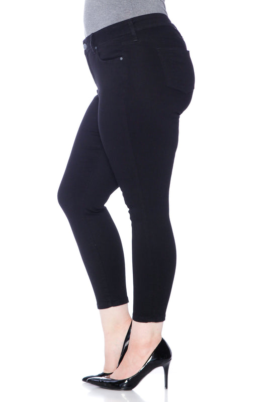 High Rise Ankle Jegging - SOLID BLACK - SLINK JEANS