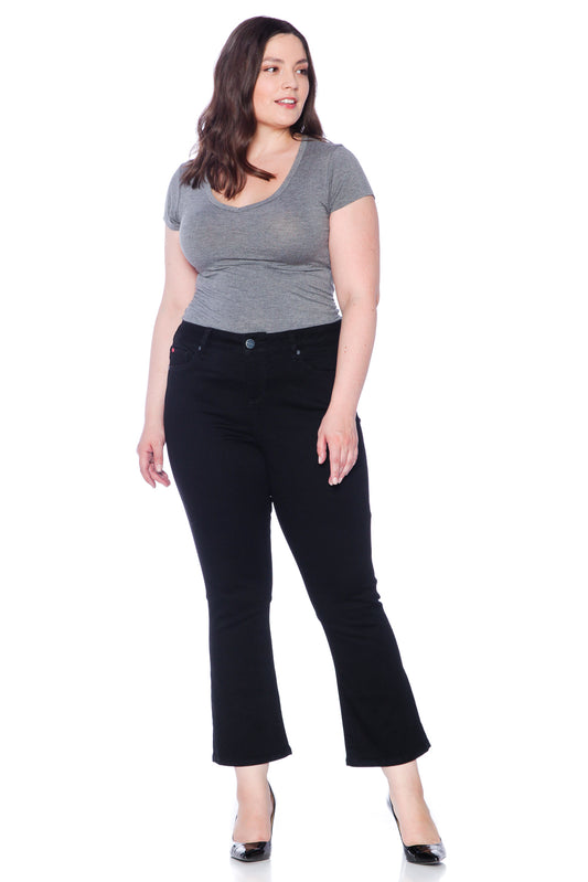 High Rise Flare - SOLID BLACK - SLINK JEANS