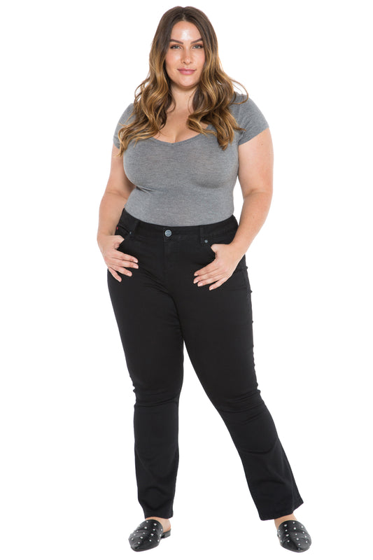 The High Waist Bootcut - Jet Black - SLINK JEANS