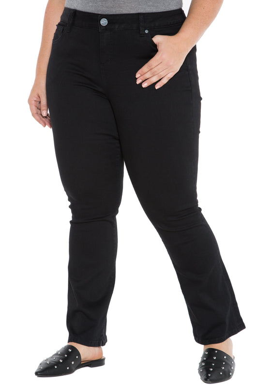 The High Waist Bootcut - Jet Black - SLINK JEANS