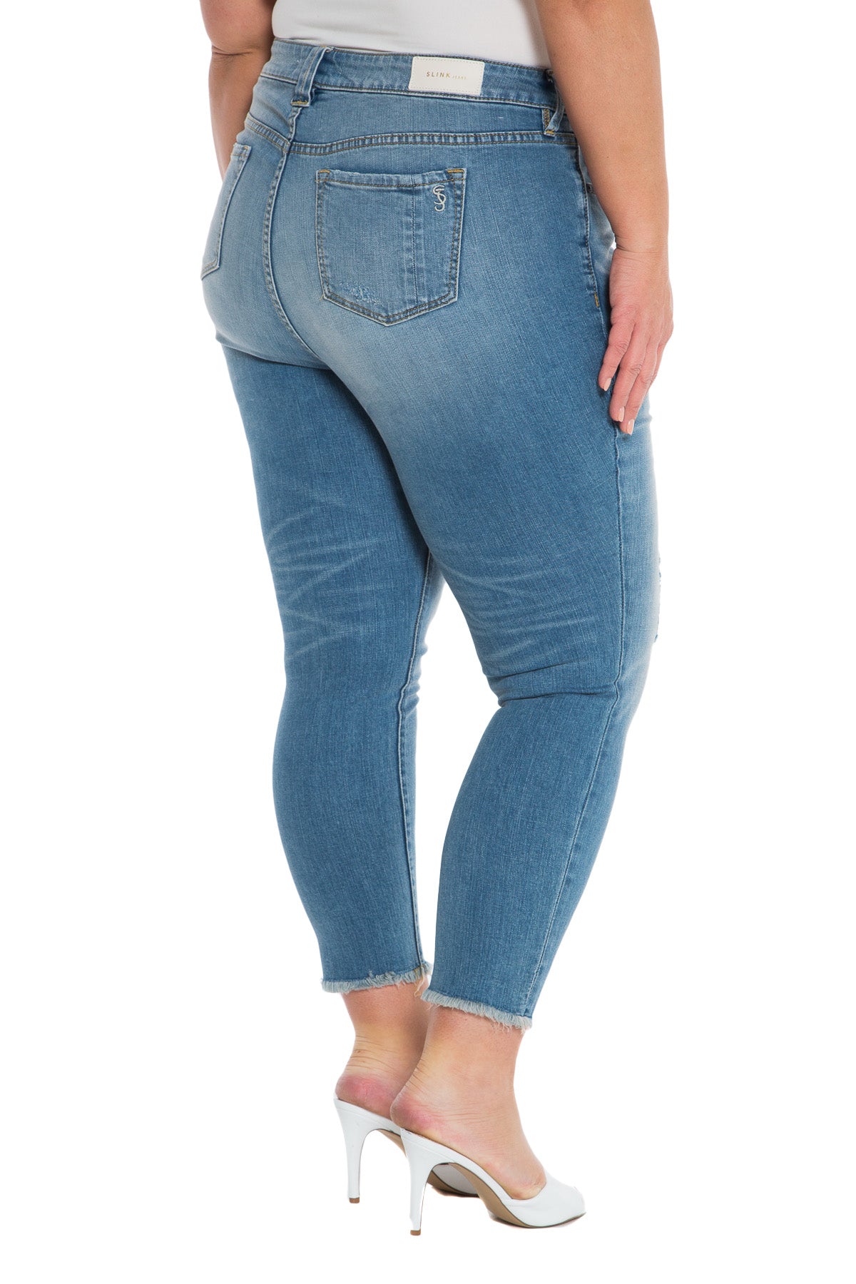 High Rise Ankle with Frayed Hem - CLAIRE - SLINK JEANS