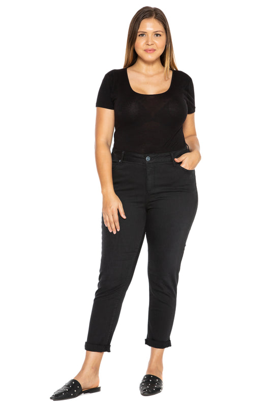 High Rise Boyfriend - BLACK - SLINK JEANS