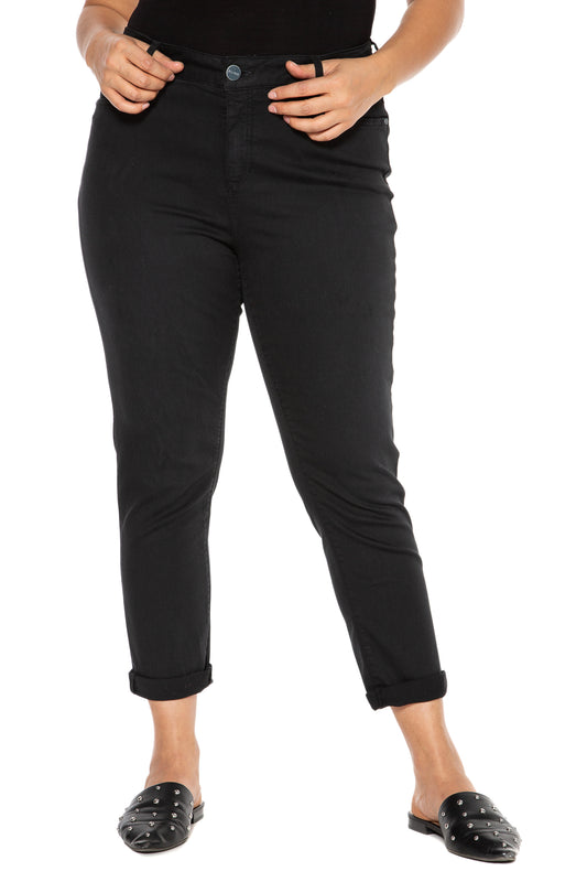 High Rise Boyfriend - BLACK - SLINK JEANS