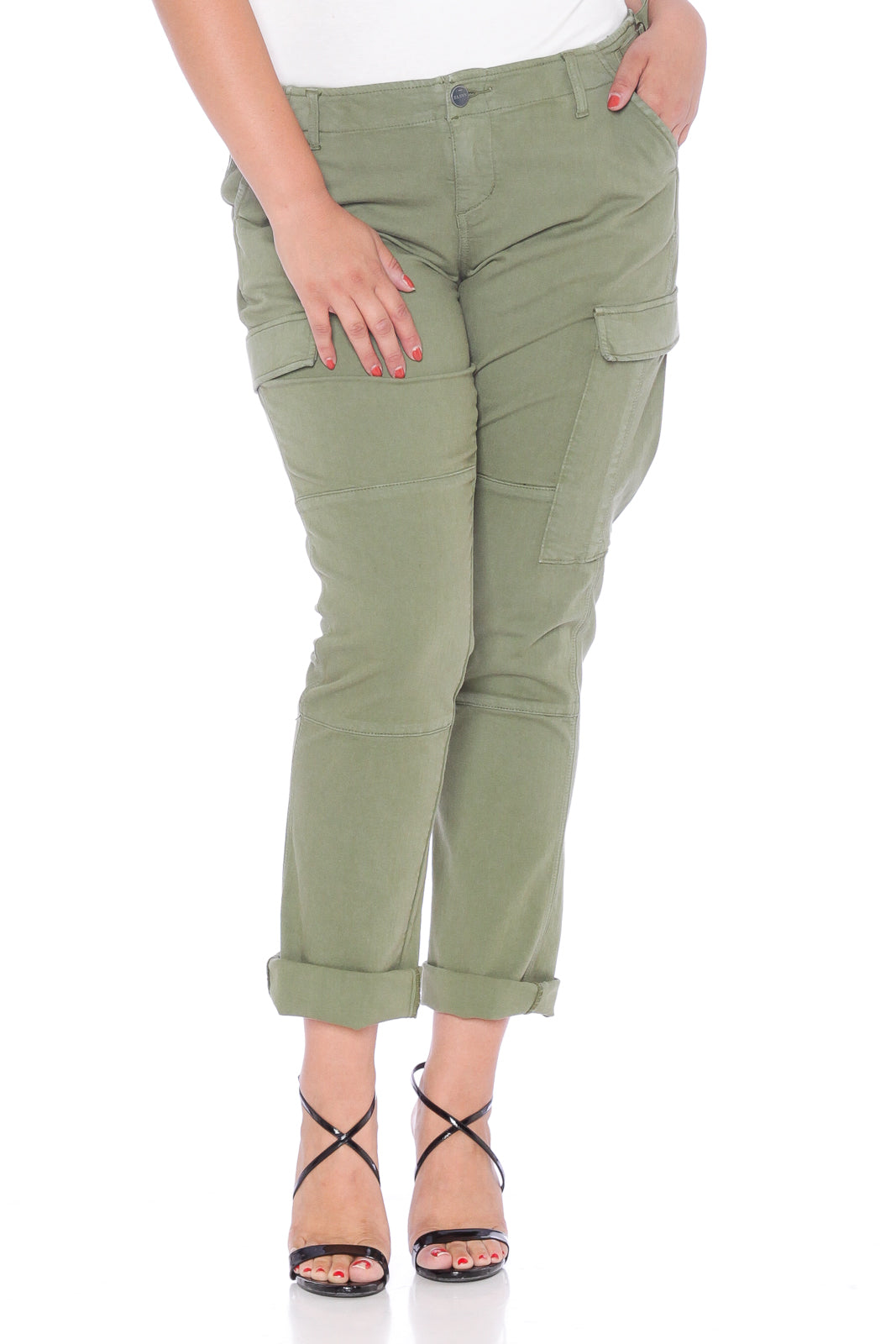 Twill Cargo - OLIVE - SLINK JEANS