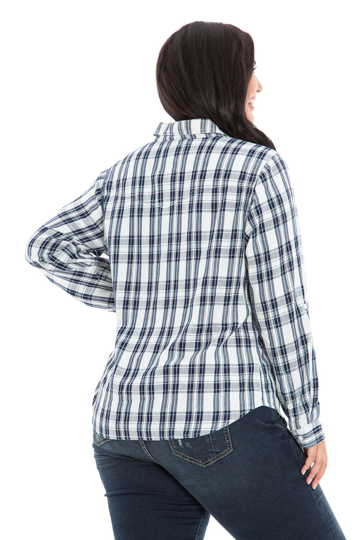 EXS007639 PLAID SHIRT WHT WHITE - SLINK JEANS