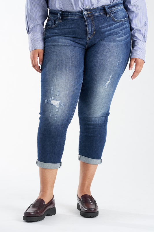 Denim Mid Rise Boyfriend rolled in 25.5" inseam - Marina